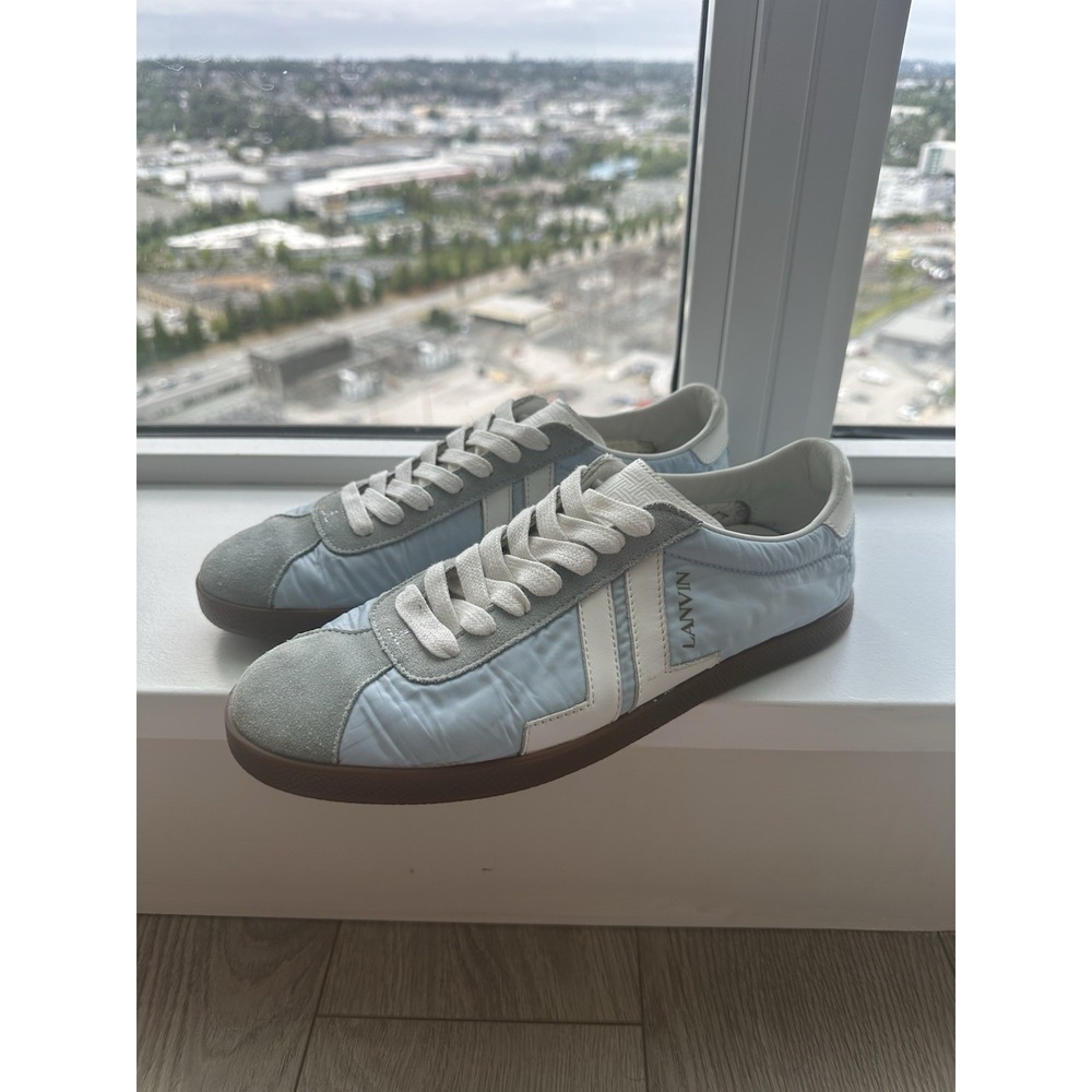 Lanvin Shoes Mens Size 7 / Womens 9 Suede Nylon Low Top USED No Box As Is